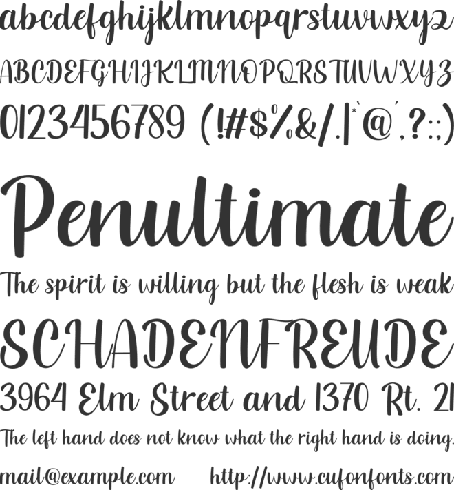 Bedford font preview