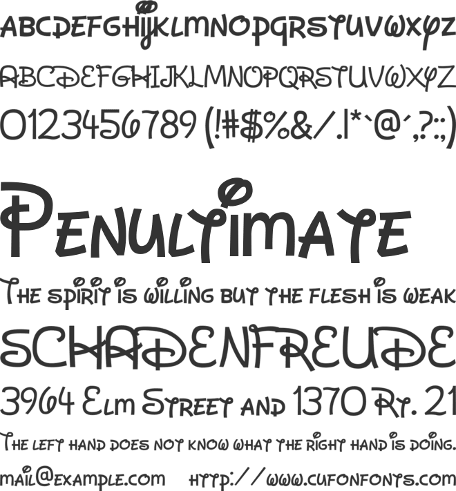 Dan's Disney font preview