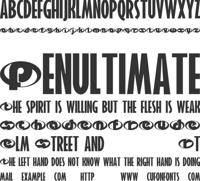 the Incredibles font preview