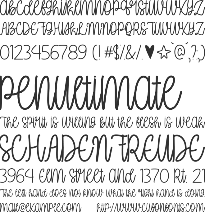 Oh My Its July font preview