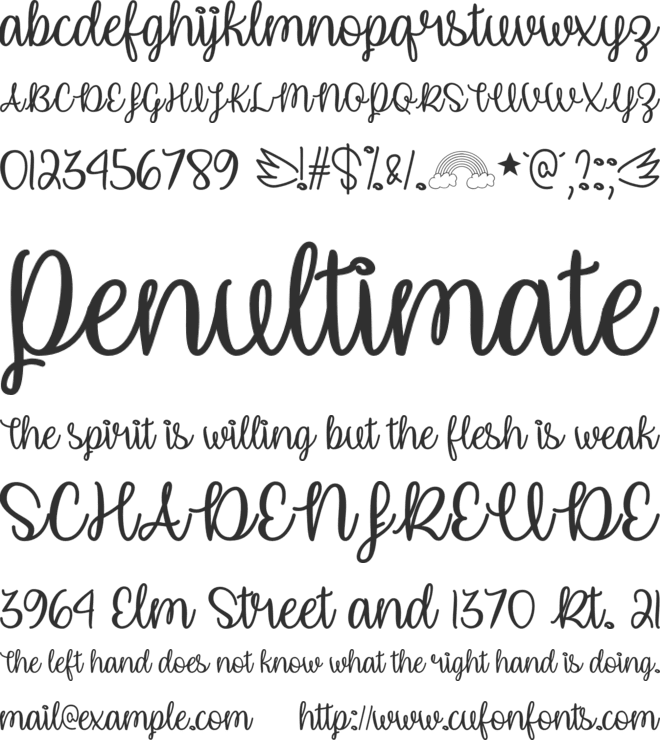 Unicorn Calligraphy font preview