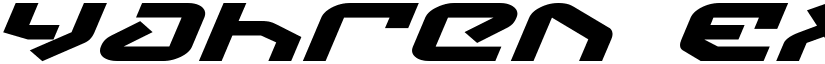 Yahren Expanded Italic font