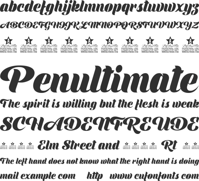 Shine Personal Use font preview