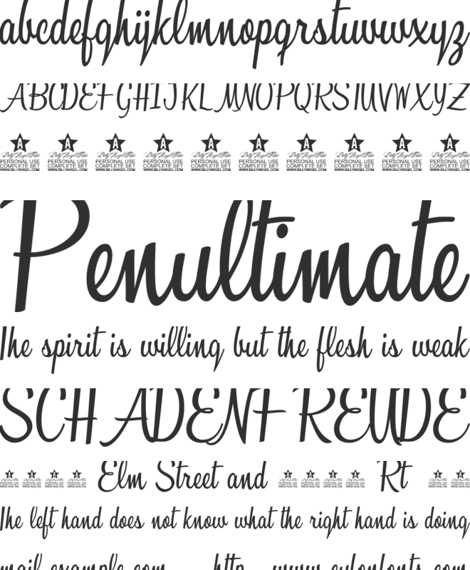 Sunshine Boulevard Personal Use font preview