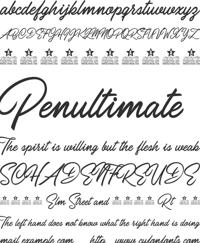 Carolina Mountains Personal Use font preview