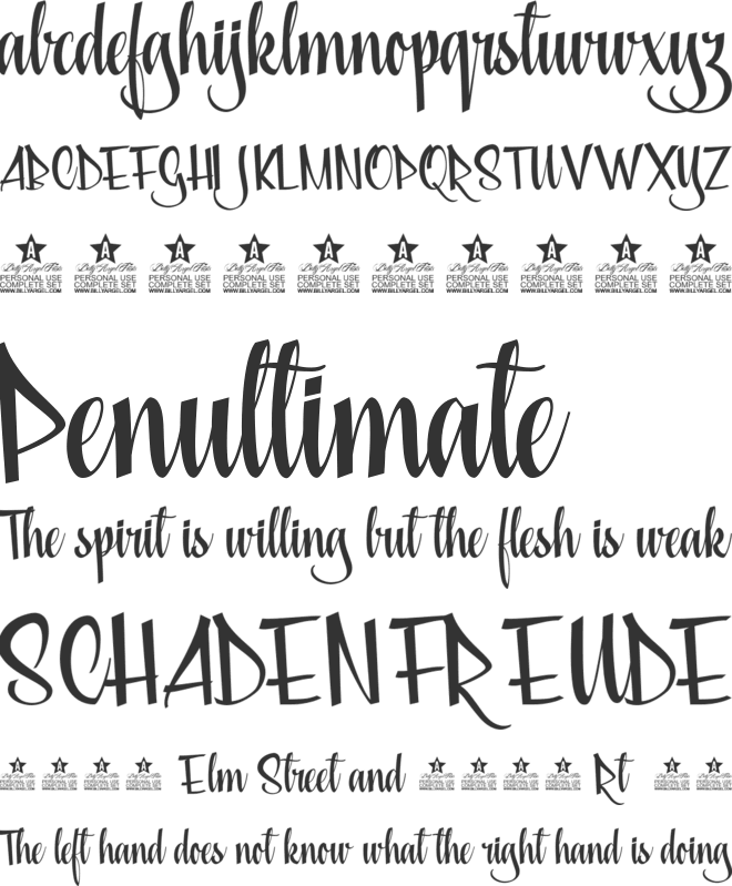 Saturday Nights Personal Use font preview