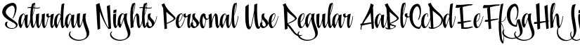 Saturday Nights Personal Use Regular font