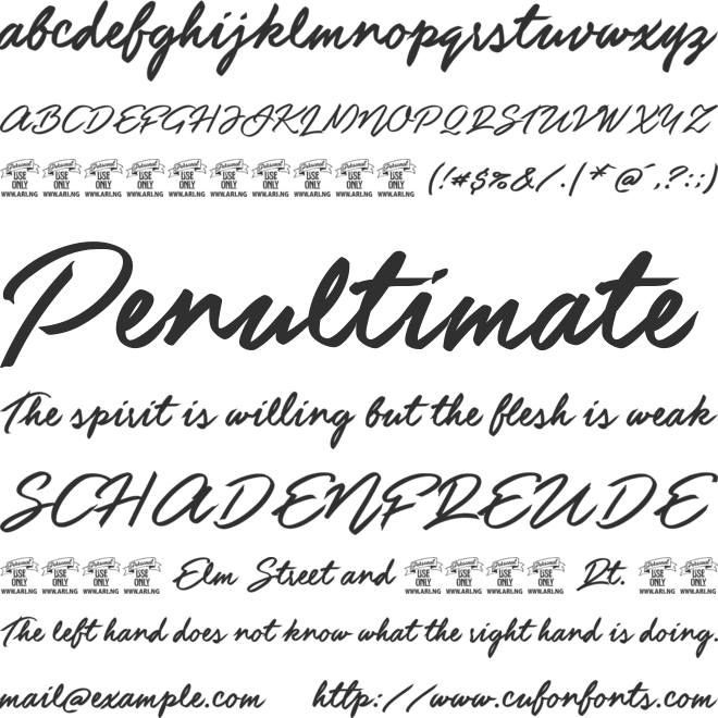 Guld Script PERSONAL USE ONLY font preview