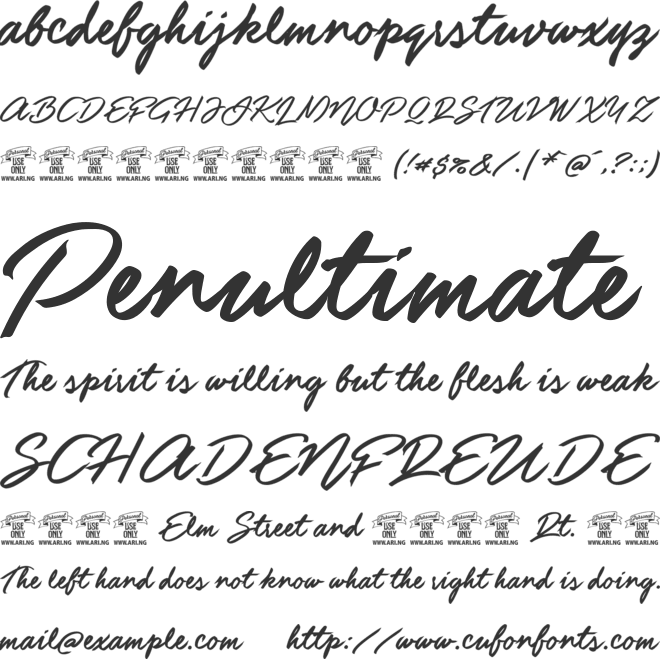 Guld Script PERSONAL USE ONLY font preview