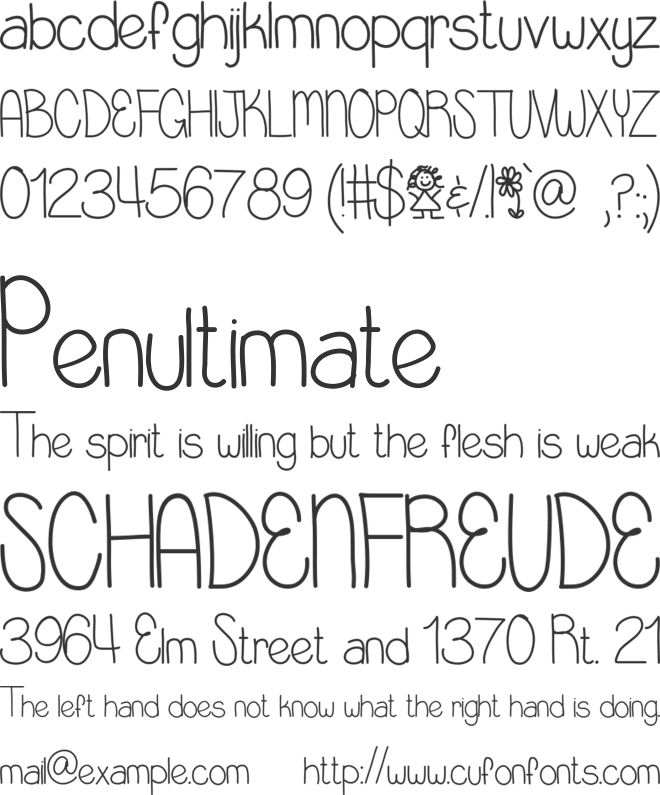 LittleMissPriss font preview