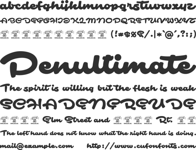 Safir Script PERSONAL USE ONLY font preview