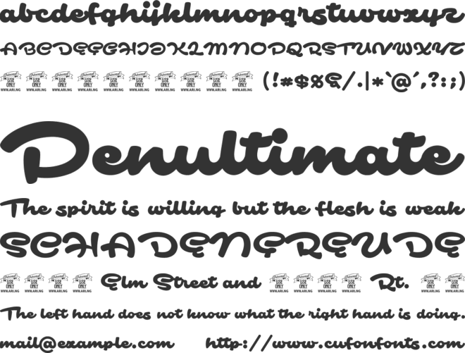 Safir Script PERSONAL USE ONLY font preview