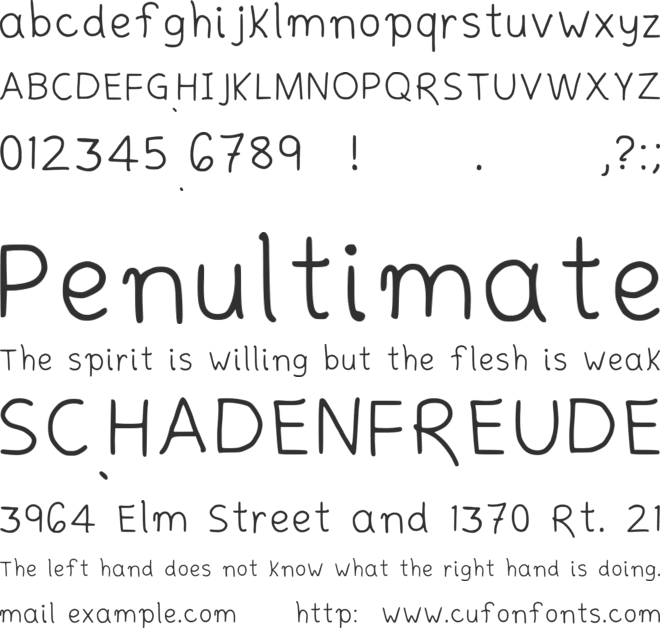 Simplehandwritting font preview