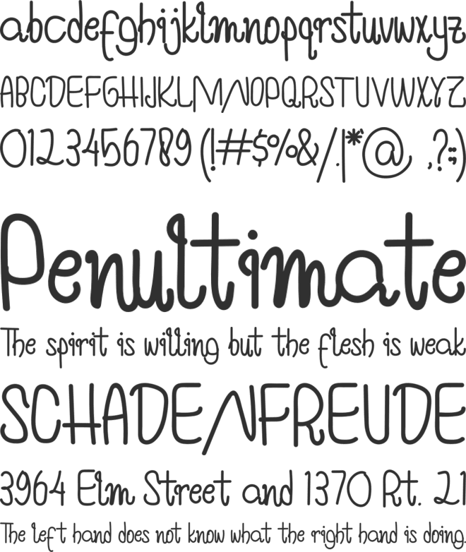 Humming Affection font preview