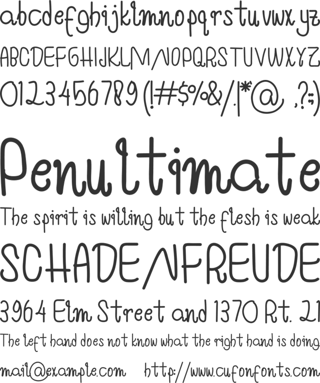 Humming Affection font preview