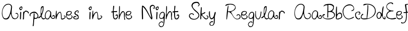 Airplanes in the Night Sky Regular font