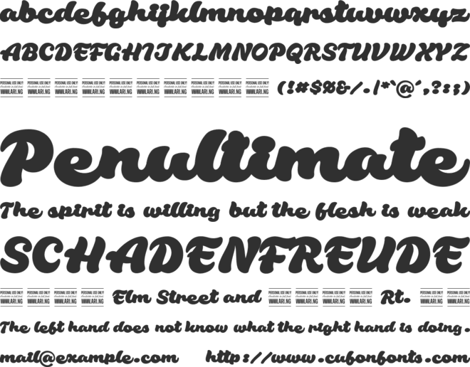 Habanero PERSONAL USE ONLY font preview
