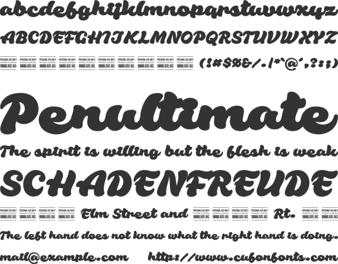 Habanero PERSONAL USE ONLY font preview