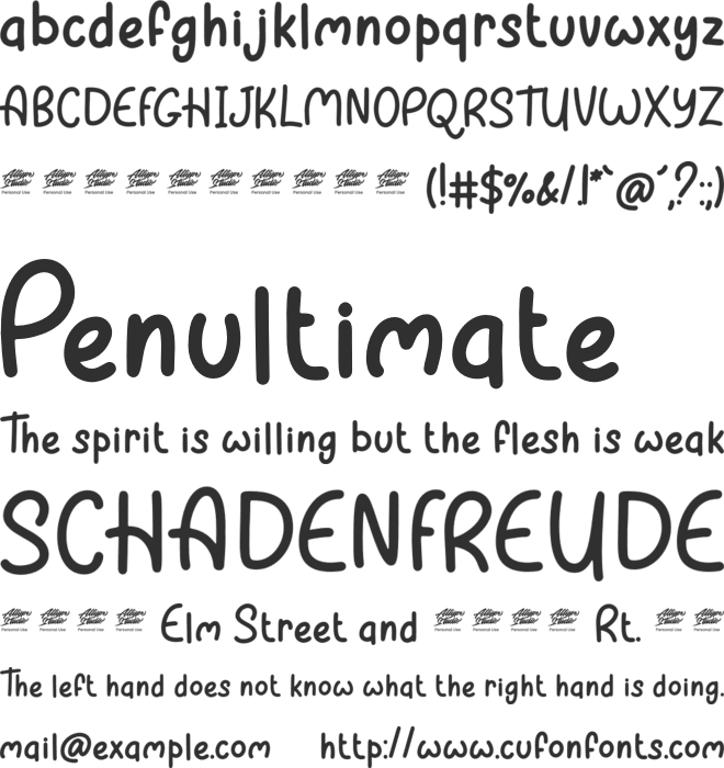Lemon Press - Personal Use font preview