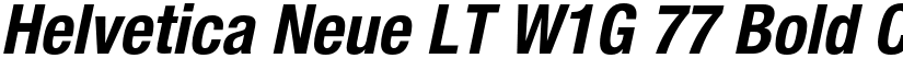 Helvetica Neue LT W1G 77 Bold Condensed Oblique font