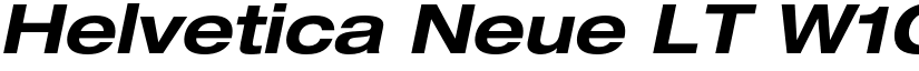 Helvetica Neue LT W1G 73 Bold Extended Oblique font