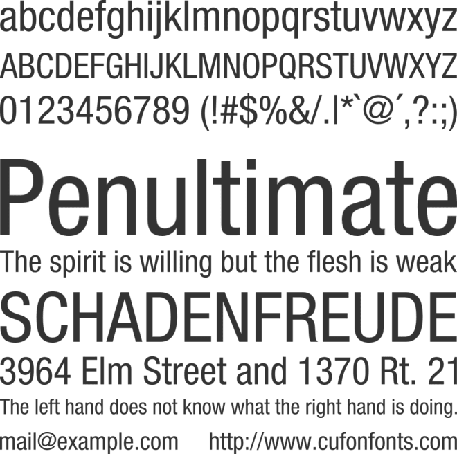 Helvetica Neue LT W1G font preview