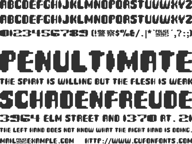 Spinner font preview
