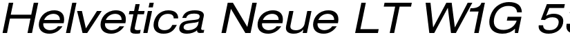 Helvetica Neue LT W1G 53 Extended Oblique font