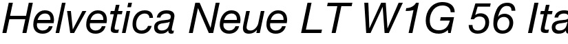 Helvetica Neue LT W1G 56 Italic font
