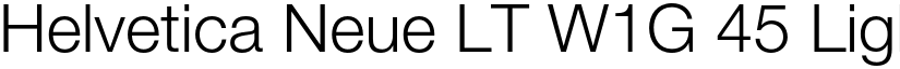 Helvetica Neue LT W1G 45 Light font