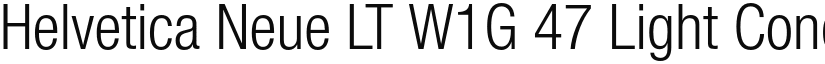 Helvetica Neue LT W1G 47 Light Condensed font