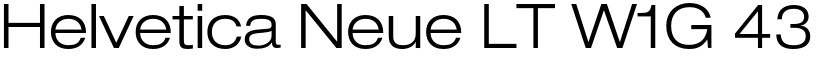 Helvetica Neue LT W1G 43 Light Extended font