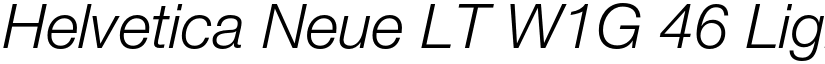 Helvetica Neue LT W1G 46 Light Italic font