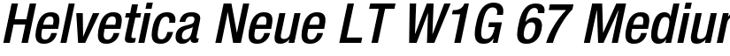 Helvetica Neue LT W1G 67 Medium Condensed Oblique font