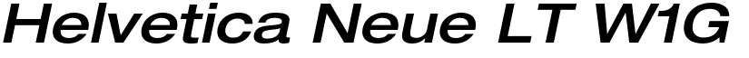 Helvetica Neue LT W1G 63 Medium Extended Oblique font
