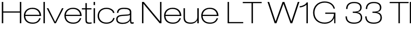 Helvetica Neue LT W1G 33 Thin Extended font