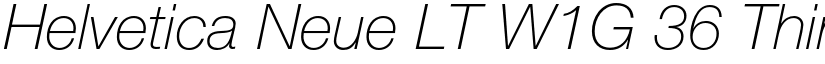Helvetica Neue LT W1G 36 Thin Italic font