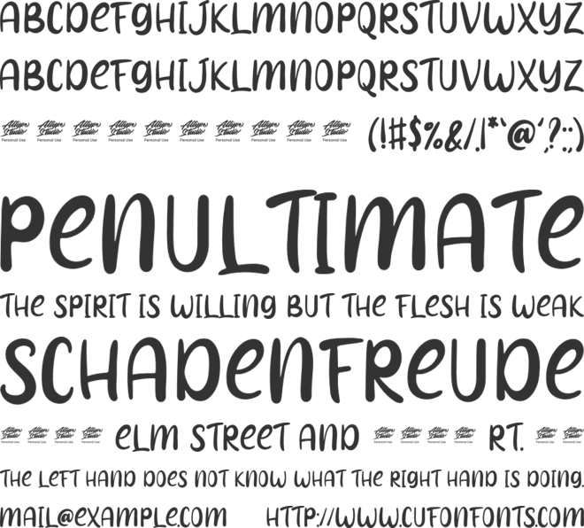 Sweet Night - Personal Use font preview