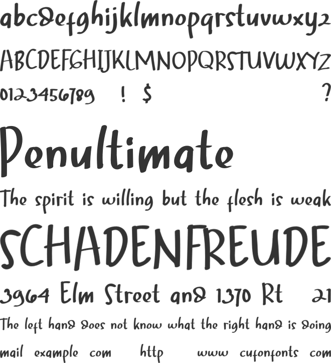 Ota's handwriting font preview