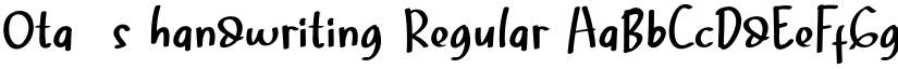 Ota's handwriting Regular font