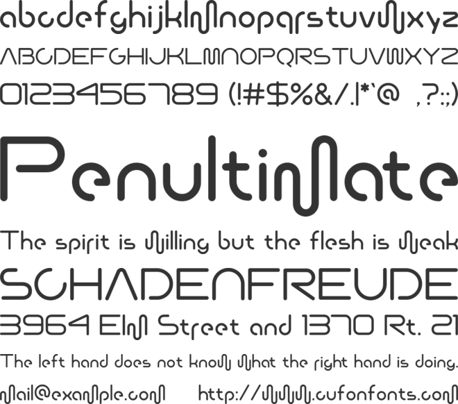 Steronite font preview