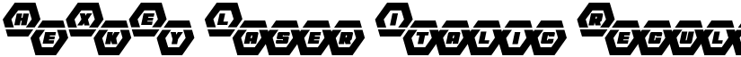 HeXkEy Laser Italic Regular font