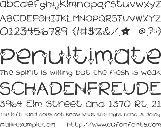 2Peas Heart's Delight font preview