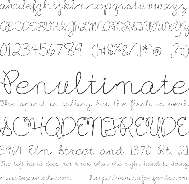 English Essay font preview