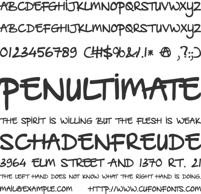 DK Babysitter font preview