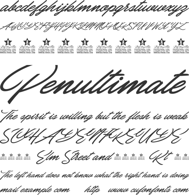 Carolina Hills Personal Use font preview