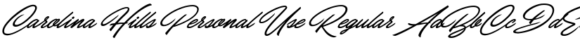 Carolina Hills Personal Use Regular font