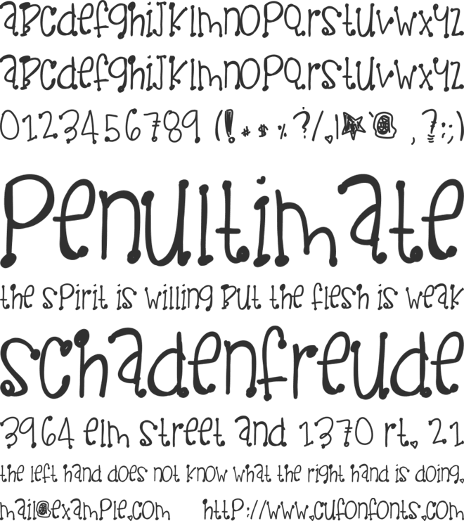 PinkClouds font preview