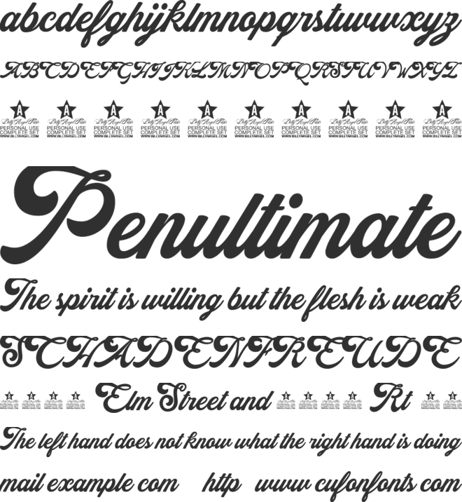 Alexandra Personal Use font preview