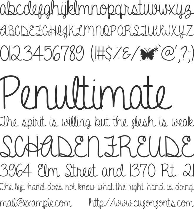 A Gentle Touch font preview